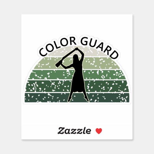 Distressed Color Guard Rifle _ greens Sticker