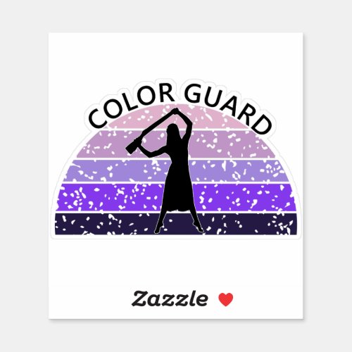 Distressed Color Guard Rifle _ purples Sticker