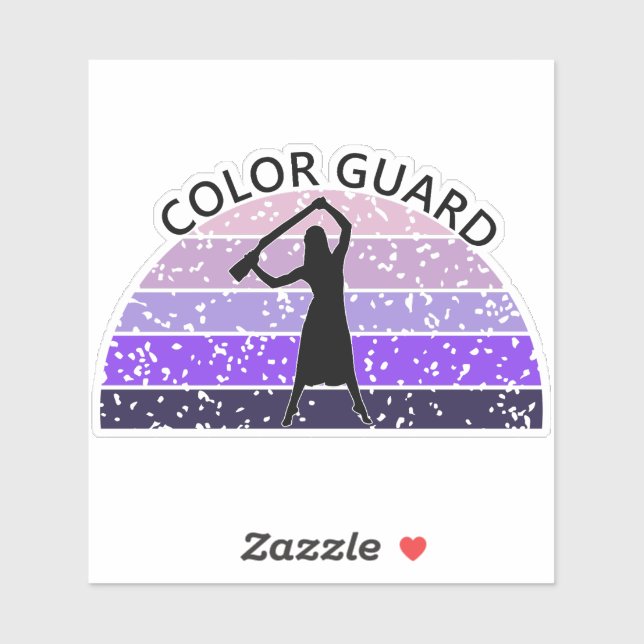 Distressed Color Guard Rifle - purples Sticker (Sheet)