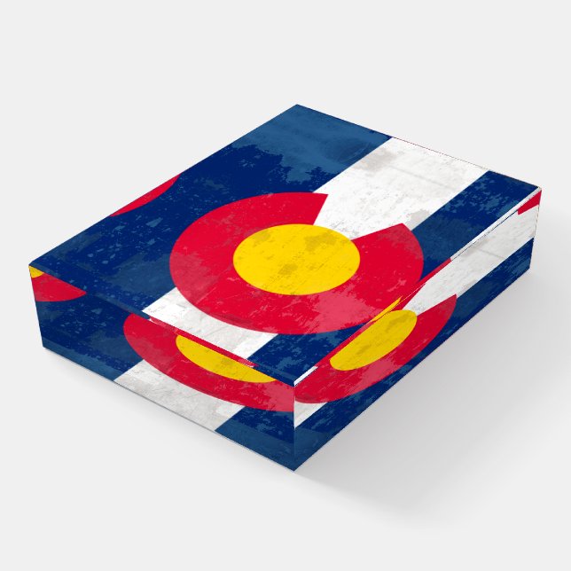 Distressed Colorado State Flag Paperweight (Angled)