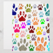 Distressed Colorful Dog Paw Prints (Front/Back)