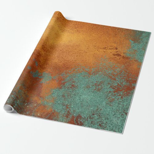 Distressed Copper Metallic Texture 23 Wrapping Paper