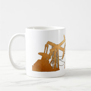 Distressed Copper Oil Pumping Unit Design Coffee Mug