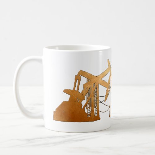 Distressed Copper Oil Pumping Unit Design Coffee Mug