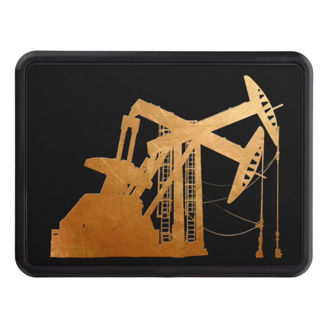 Distressed Copper Oil Pumping Unit Design Hitch Cover (Front)