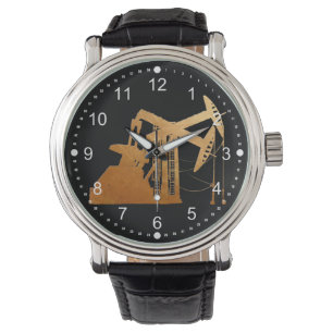 Distressed Copper Oil Pumping Unit Design Watch