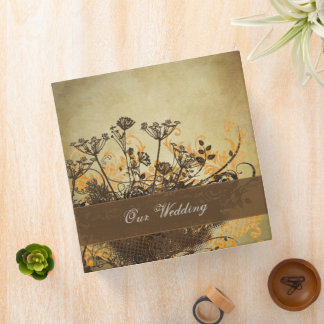 Distressed Coral & Brown Earth Tones Wildflower Binder