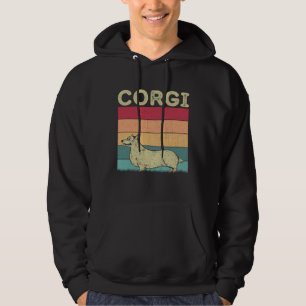 Distressed Corgi Dog  Boys Girls Retro Style Corgi Hoodie