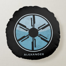 Distressed Cosmic Space Blue Ombre SciFi Futurism