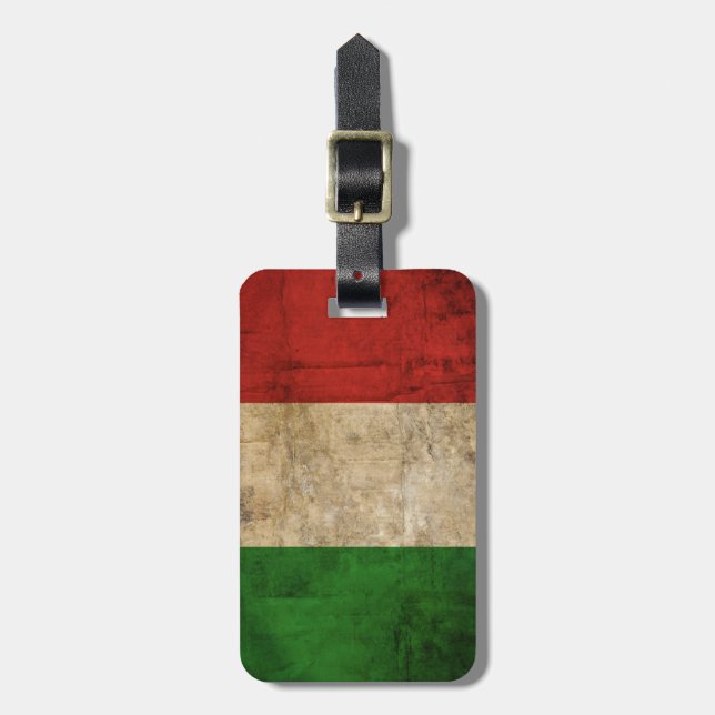 Distressed Country Flags | Italy Luggage Tag (Front Vertical)