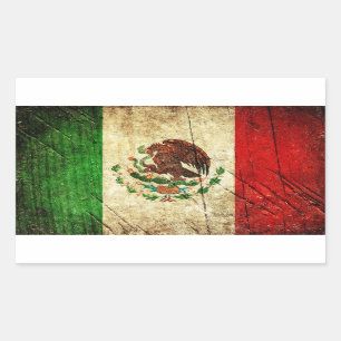 Distressed Country Flags Mexico Rectangular Sticker