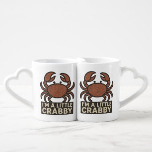 Distressed Crab – Vintage “I’m a Little Crabby” Coffee Mug Set