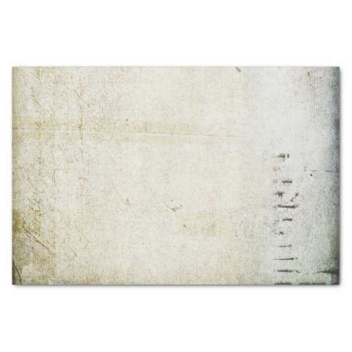 Distressed creased textured faded text tissue paper