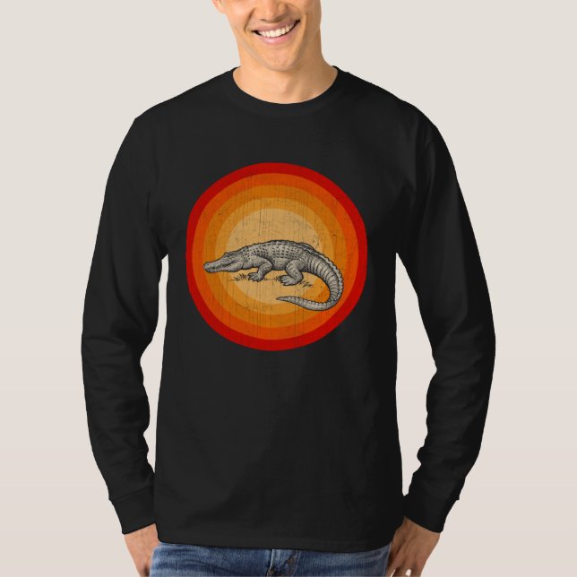 Distressed Crocodiles  Retro Style T-Shirt (Front)