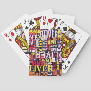 Distressed Custom Color Names Replicated Modern Poker Cards