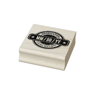 Distressed Custom Graduation Day Date Rubber Stamp