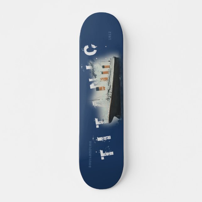 Distressed Custom Text Titanic  Skateboard (Front)