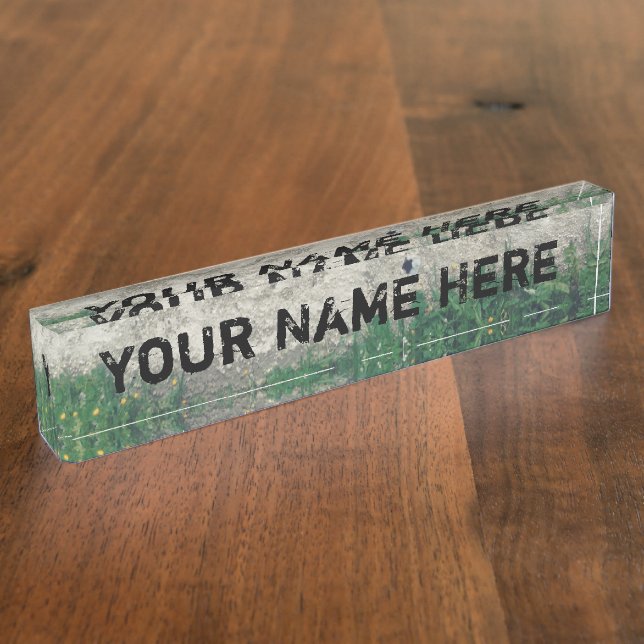 Distressed Customizable Desk Nameplate (Side)