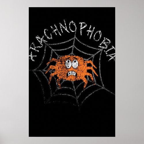 Distressed Cute Spider Arachnophobia Poster