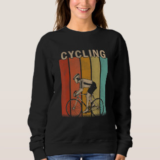 Distressed Cycling   Men Women Cute Cycling Retro Sweatshirt