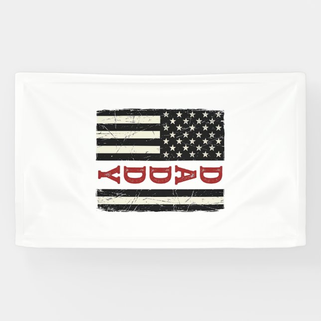 Distressed Daddy American Flag Shirt Design_1 Banner (Horizontal)