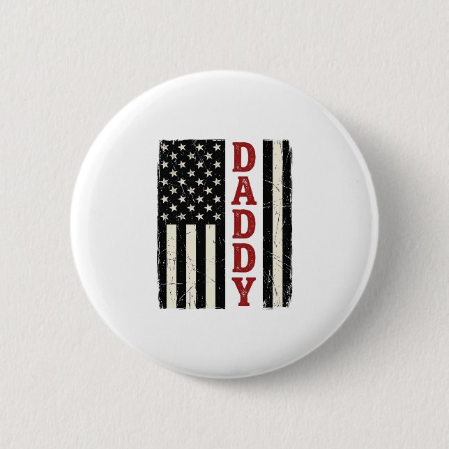 Distressed Daddy American Flag Shirt Design_1 Button (Front)