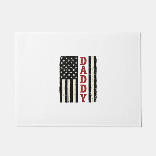 Distressed Daddy American Flag Shirt Design_1 Doormat (Front)