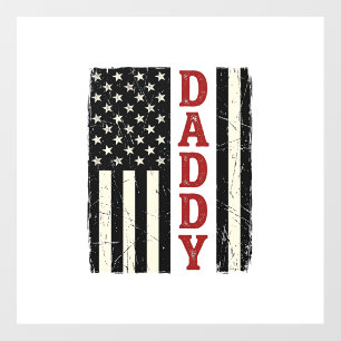 Distressed Daddy American Flag Shirt Design_1 Floor Decals