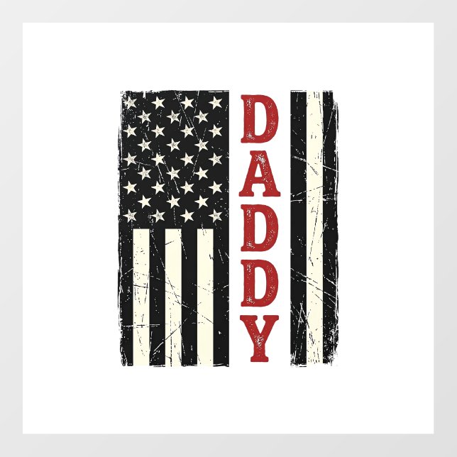 Distressed Daddy American Flag Shirt Design_1 Floor Decals (Front)