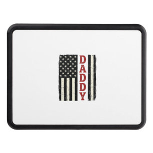 Distressed Daddy American Flag Shirt Design_1 Hitch Cover