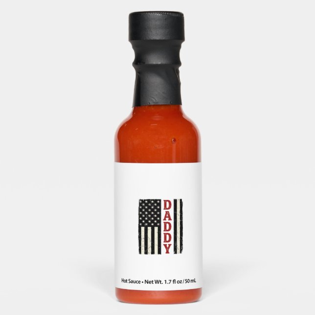 Distressed Daddy American Flag Shirt Design_1 Hot Sauces (Front)