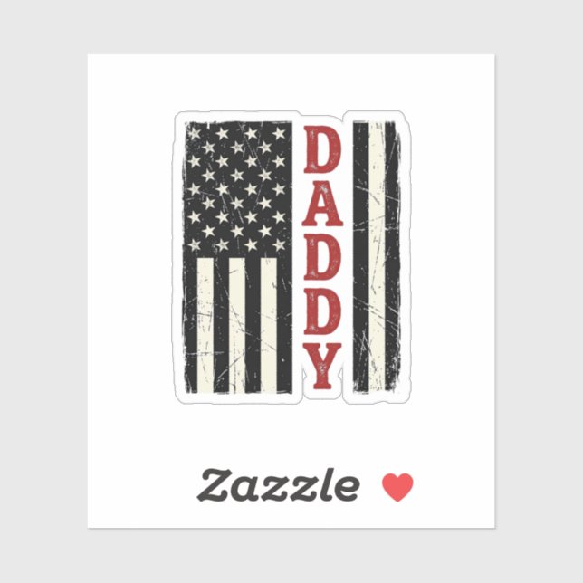 Distressed Daddy American Flag Shirt Design_1 Sticker (Sheet)