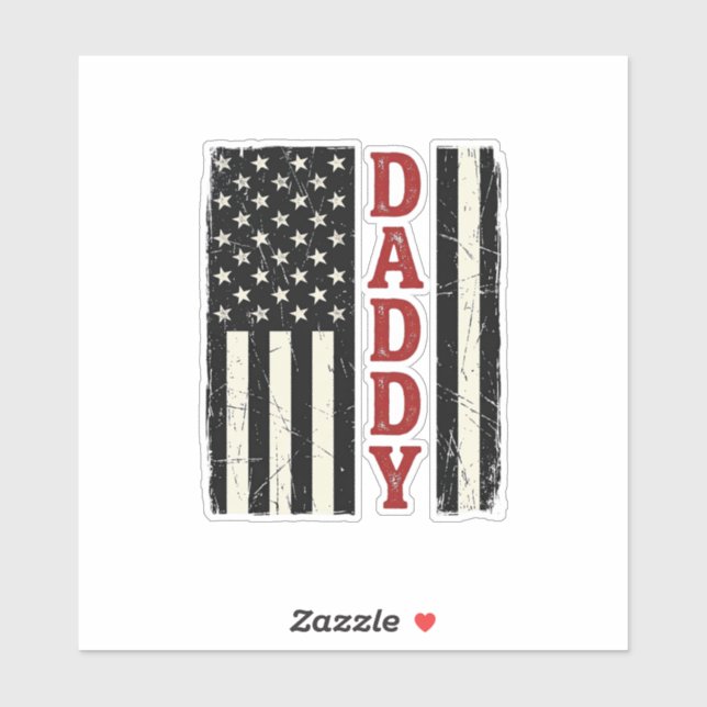 Distressed Daddy American Flag Shirt Design_1 Sticker (Sheet)