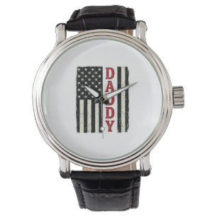 Distressed Daddy American Flag Shirt Design_1 Watch