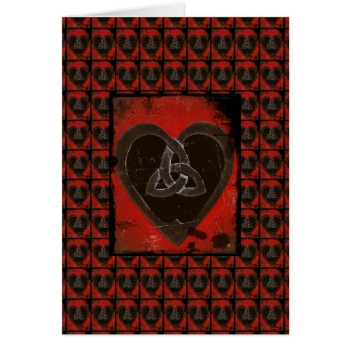 Distressed Dark Red Celtic Heart