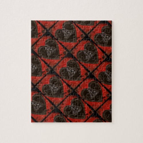 Distressed Dark Red Celtic Heart Jigsaw Puzzle