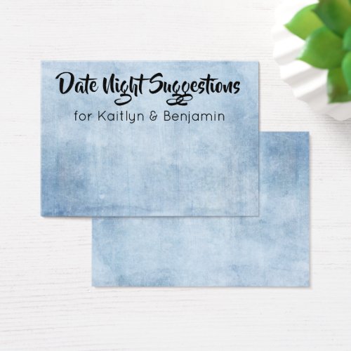 Distressed Date Night Suggestions Newlywed Cards