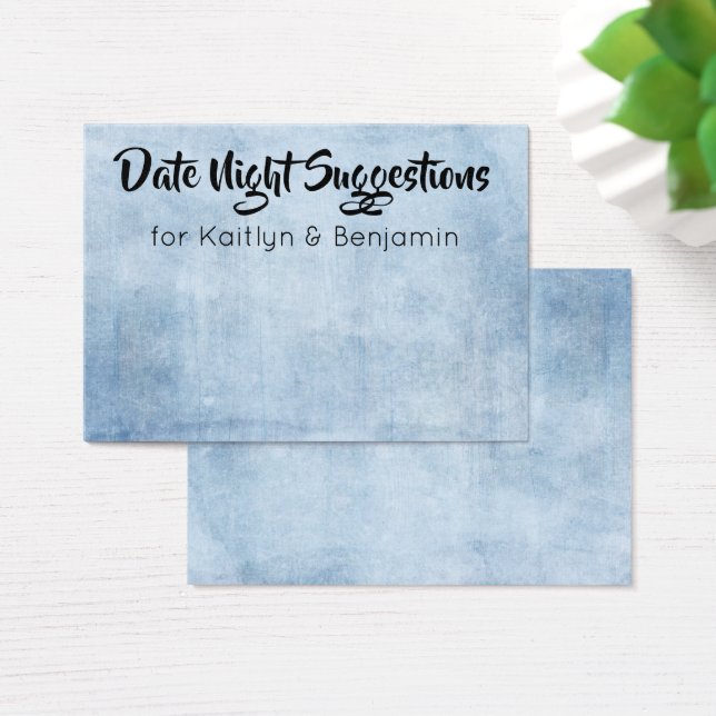 Distressed Date Night Suggestions Newlywed Cards (Desk)