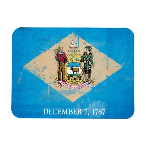 Distressed Delaware Flag Magnet