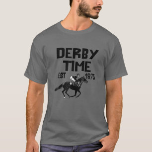 Distressed Derby Time Est 1875 Horse Racing Lover T-Shirt
