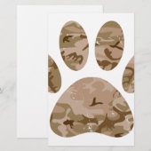 Distressed Desert Camo Dog Paw Print (Front/Back)