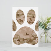 Distressed Desert Camo Dog Paw Print (Standing Front)