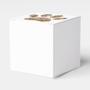 Distressed Desert Camo Dog Paw Print Favor Boxes