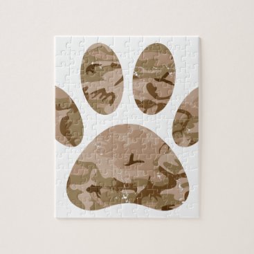 Distressed Desert Camo Dog Paw Print Jigsaw Puzzle Distressed Desert Camo Dog Paw Print Jigsaw Puzzle