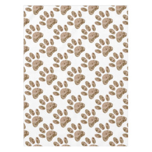 Distressed Desert Camo Dog Paw Print Tablecloth