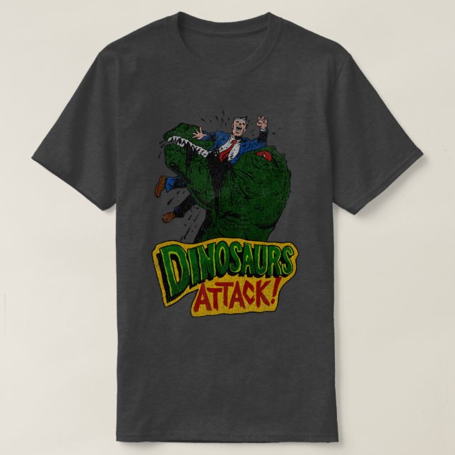 Distressed Dinosaurs Attack T-Shirt (Design Front)