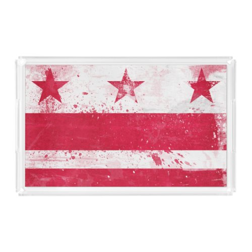 Distressed District of Columbia Flag Acrylic Tray