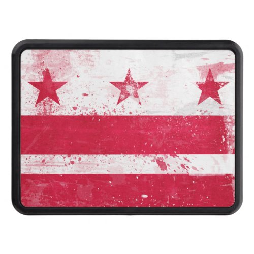 Distressed District of Columbia Flag Hitch Cover