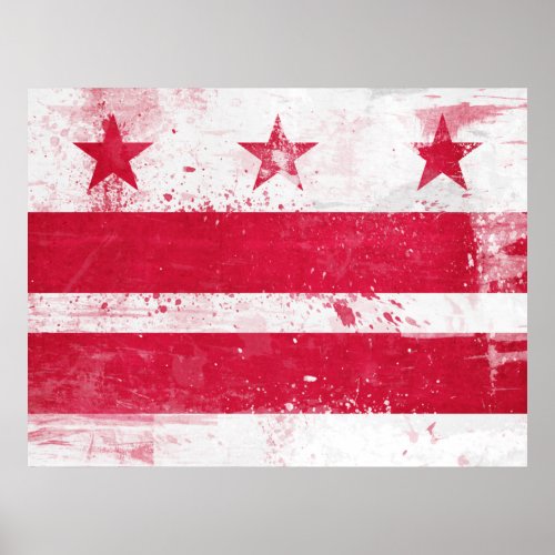 Distressed District of Columbia Flag Poster