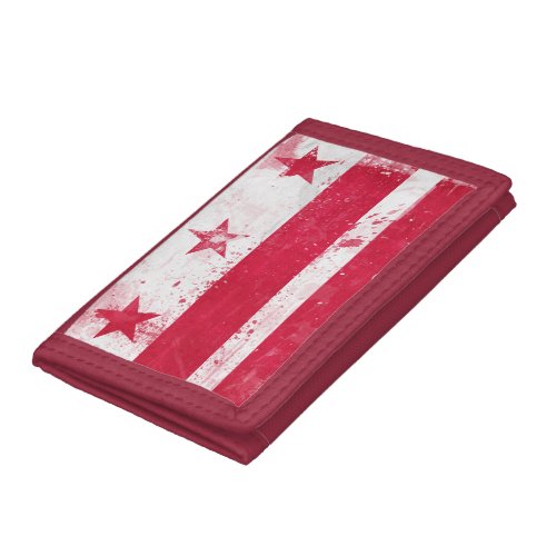 Distressed District of Columbia Flag Trifold Wallet